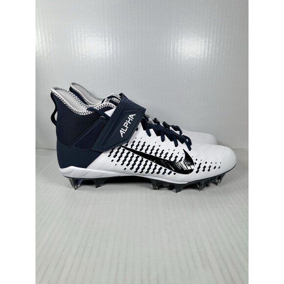 Nike Men’s 13 Alpha Menace Pro 2 MID Football Cleats BV3945-102 Navy White - Picture 1 of 8